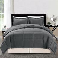 💤 ultimate comfort: 3 piece luxury grey soft down alternative comforter set with corner tab duvet insert for king/cal king size logo