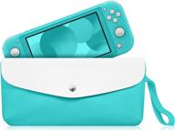 fintie carry case for nintendo switch lite - turquoise 🎮 portable travel bag with side pocket, game card slots, and holding strap logo