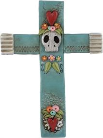 img 1 attached to 🎃 Department 56 Pumpkinseeds Day of the Dead Halloween Cross Wall Art Figurine, 6.38 inch - Unique and Spooky Decoration for Halloween!