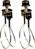💡 2-pack creative lamp shade light bulb clip adapter - clip on with shade attaching finial top in gold color logo