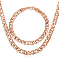 u7 men's 18k gold plated miami cuban chain necklace - available in 9mm, 12mm and 15mm - lengths 14-30 inches with strong curb links and gift box included logo