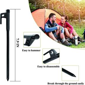 img 3 attached to Ultra-Durable 12-Pack Black Forged Steel Burly Heavy Duty Camping Tent Pegs Stake for Outdoor Adventures