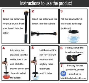 img 1 attached to 💄 Efficient Electric Makeup Brush Cleaner & Dryer Set with 8 Collar Sizes, 2 Speeds - Rechargeable & Portable by DP Beauty Line