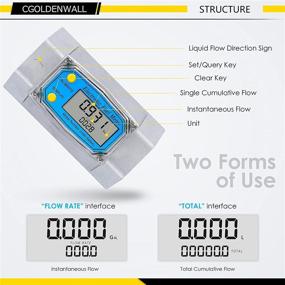 img 2 attached to 💧 CGOLDENWALL Turbine Flow Meter LCD Digital Display Flowmeter | 2-Inch Inlet/Outlet | Accurate Flow Measurement