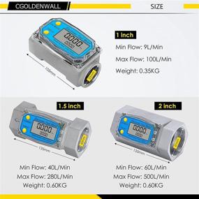 img 1 attached to 💧 CGOLDENWALL Turbine Flow Meter LCD Digital Display Flowmeter | 2-Inch Inlet/Outlet | Accurate Flow Measurement