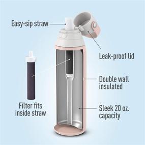 img 1 attached to 🌹 Rose Brita 20 Ounce Stainless Steel Water Filter Bottle - 1 Count, Ideal Stocking Stuffer