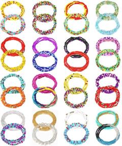 img 4 attached to FUNEIA Chains Colorful Elastic Jewelry