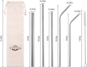 img 3 attached to Premium Silver Stainless Steel Straws Set of 10 with Silicone Tips – Eco-Friendly Reusable Metal Straws for 30oz 20oz Tumblers – Includes 2 Cleaner Brushes and 2 Boba Straws – Dishwasher Safe