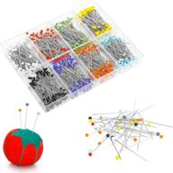 800 pieces sewing glass head ball straight quilting pins with tomato pin cushion, valar dohaeris - ideal for jewelry, wedding dressmaking components, flower decoration in 8 colors logo