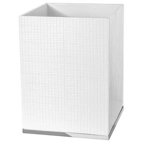 img 4 attached to Estella Small White Decorative Bathroom Trash Can - Creative Scents: Durable Garbage Can for Diaper, Paper, Wipes - Space Friendly Bath Waste Basket