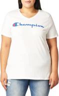 👕 v-neck tee for women: champion plus size jersey with script logo logo