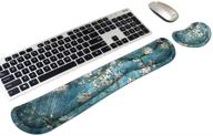 🌸 premium richen apricot flowers wrist rests: enhance typing comfort, reduce fatigue & improved support for gaming, office, computer, laptop & mac logo