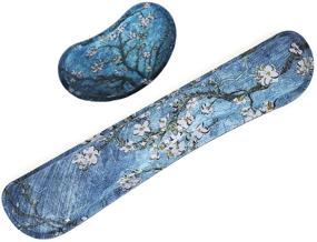 img 1 attached to 🌸 Premium RICHEN Apricot Flowers Wrist Rests: Enhance Typing Comfort, Reduce Fatigue & Improved Support for Gaming, Office, Computer, Laptop & Mac