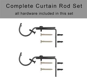 img 1 attached to 🔒 MIYA Curtain Rod - Stylish 1" Stainless Steel Window Curtain Rod Set - Adjustable 30" to 90" Length - Enhance Décor in Kitchen, Bedroom or Any Window - Black