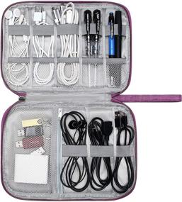img 4 attached to Портативная сумка органайзер для электроники на поездку для хранения кабелей + чехол для электронных аксессуаров для проводов, телефонов, зарядных устройств и флэш-накопителей - SELLYFELLY