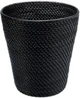 🗑️ kouboo 1030035 round rattan waste basket, 10.25-inch x 10.25-inch x 11-inch, black logo