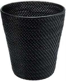 img 2 attached to 🗑️ KOUBOO 1030035 Round Rattan Waste Basket, 10.25-inch x 10.25-inch x 11-inch, Black