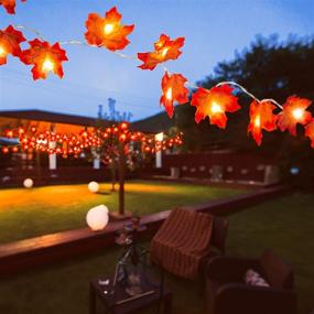 img 1 attached to Gibot Fall Decorations: 20 LED 🍁 Maple Leaf Lights for Indoor/Outdoor Autumn Ambiance