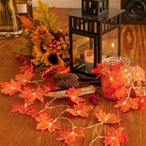 img 3 attached to Gibot Fall Decorations: 20 LED 🍁 Maple Leaf Lights for Indoor/Outdoor Autumn Ambiance