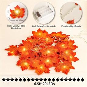 img 2 attached to Gibot Fall Decorations: 20 LED 🍁 Maple Leaf Lights for Indoor/Outdoor Autumn Ambiance