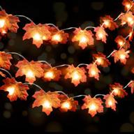 gibot fall decorations: 20 led 🍁 maple leaf lights for indoor/outdoor autumn ambiance логотип