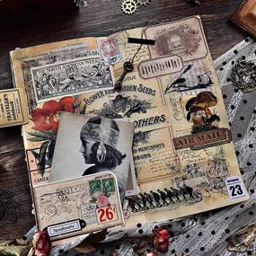 img 3 attached to 🎉 Vintage Scrapbooking Supplies: CATaireen Junk Journal Travel Scrapbook, including Paper Stickers, Decoupage Add-Ons, Embellishments, Chipboard, Mixed Media Materials, and Card Stock Paper