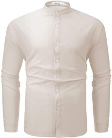 img 3 attached to 👕 Stylish and Versatile: AUDATE Cotton Button Shirts - Roll Up Men's Clothing