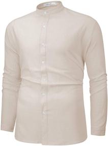 img 2 attached to 👕 Stylish and Versatile: AUDATE Cotton Button Shirts - Roll Up Men's Clothing