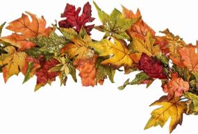 img 3 attached to 🎁 Shimmering Splendor: CraftMore Premium Maple Glitter Garland | 68 Inch Glamorous Décor