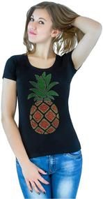 img 3 attached to Fashion T Shirt Handmade Applique Pineapple