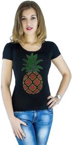 img 2 attached to Fashion T Shirt Handmade Applique Pineapple