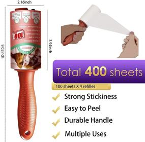 img 3 attached to 🐾 Extra Sticky Pet Hair Lint Rollers - [400 Sheets/4 Refills] - Effective Lint Remover for Couch, Clothes, Furniture, and Carpet