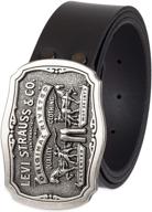 🔗 black antiqued buckle leather belt by levis logo