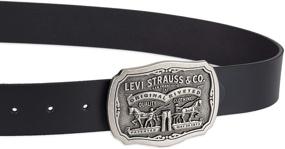 img 2 attached to 🔗 Black Antiqued Buckle Leather Belt by Levis