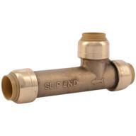 efficient sharkbite u3362lfa slip tee: 1/2 inch x 🦈 1/2 inch x 1/2 inch brass - easy plumbing solution логотип