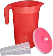 🍹 tupperware emberglow red 1 gallon pitcher with infuser: enhance your beverage experience! logo