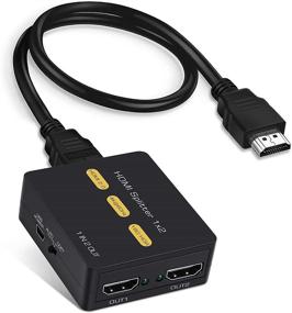 img 4 attached to NEWCARE HDMI Splitter 1x2 - 4K@60Гц Дубликат/Зеркало на двух мониторах - HDMI2.0b Splitter 🔌 1 до 2 Усилитель - Автоматическое масштабирование, HDCP2.2, YUV 4:4:4, HDR - В комплекте HDMI кабель