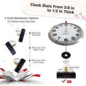 img 1 attached to ⏱️ 2-Pack Non-Ticking Clock Mechanism - Complete Kit for Clock Repair, Replacement and Custom Clocks, Includes 4-Pack Short Clock Hands, Total Shaft Length 7/8 in.