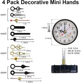 img 2 attached to ⏱️ 2-Pack Non-Ticking Clock Mechanism - Complete Kit for Clock Repair, Replacement and Custom Clocks, Includes 4-Pack Short Clock Hands, Total Shaft Length 7/8 in.