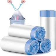 🗑️ clear 4-gallon trash bags with drawstring - 60 count, unscented small garbage bags for bathroom, kitchen, office, bedroom - 15 liter trash can liners logo