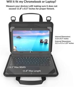 img 3 attached to 🎒 UZBL 11-11.6 inch Always on Pouch with ID Slot - Ideal for Chromebooks, Laptops, Students, Classrooms, Business (Black Fabric)