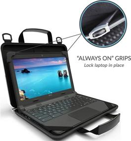img 1 attached to 🎒 UZBL 11-11.6 inch Always on Pouch with ID Slot - Ideal for Chromebooks, Laptops, Students, Classrooms, Business (Black Fabric)