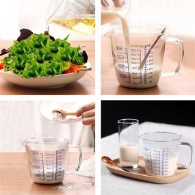 img 2 attached to 📏 Buperor Glass Measuring Cup: 2021 New Multi-scale Heat-resistant Borosilicate Glass Cup for Accurate Liquid Measurements in Kitchen Baking, Coffee, Milk, Bartending - 2 Cup Capacity