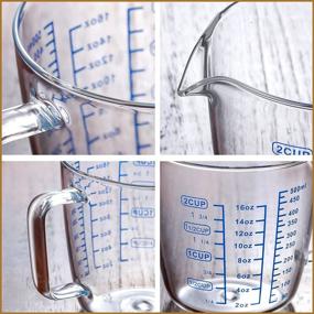 img 1 attached to 📏 Buperor Glass Measuring Cup: 2021 New Multi-scale Heat-resistant Borosilicate Glass Cup for Accurate Liquid Measurements in Kitchen Baking, Coffee, Milk, Bartending - 2 Cup Capacity