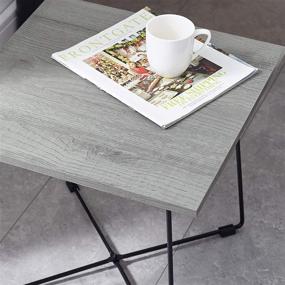 img 2 attached to 🌿 Rustic Grey Mid-Century Modern End Table by Classic Brands: A Timeless Retro Decor Piece