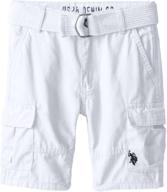 🩳 u.s. polo assn. little ripstop boys' shorts in clothing logo