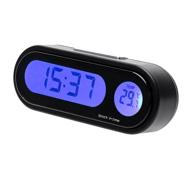 car digital temperature dashboard clock - celsius only vehicle thermometer with backlight - 12h/24h transformation modes logo