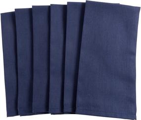 img 1 attached to Set of 12 Oversized Navy Blue Dinner Napkins 🍽️ (20 x 20 inches) by KAF Home Chateau - Easy-Care Cloth