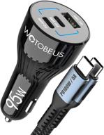 🔌 wotobeus 95w usb type c car charger + 6ft 5a 100w cable | pd 65w 30w | pps 45w 25w | super fast charging 18w | cigarette lighter adapter for ipad pro, macbook, laptop, samsung galaxy 5g, s21 ultra, note 20/10 plus logo