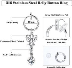 img 3 attached to Fiasaso Button Stainless Piercing Jewelry